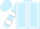 Light blue, white seams, hooped sleeves, light blue cap