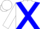 White, blue Cross belts, White sleeves, White Cap