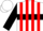 White, red and black hoop, red stripes and black cuffs on sleeves