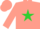 Coral, lime green star