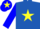 Royal blue, yellow star, blue sleeves, yellow diablo, blue cap, yellow star