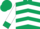 Hunter green, white chevrons,  hunter green cuffs on white sleeves