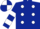Dark Blue, White spots, hooped sleeves, quartered cap
