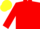 red, yellow rising sun, yellow diamonds on sleeves, red diamonds on yellow cap
