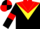 black, red yoke, yellow chevron, black, red armlets, black and red quartered cap