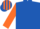 royal blue, orange maple leaf & sleeves, striped cap