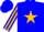 Blue, gold star, gold star stripe on sleeves
