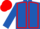 ROYAL BLUE, red seams, red cap