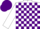 White & purple blocks, matching cap