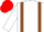 White, brown braces, red cap