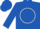Royal blue, 'k' in white circle front & back