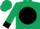 Hunter green, 'a' on black ball, black cuffs