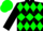 Black, Green Diamond hoop, Diamonds On Black Sleeves, Green Cap