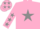Pink, grey star, pink sleeves, grey stars, pink cap, grey stars