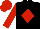 Black, red diamond, red sleeves and cap