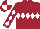 Maroon, white diamond hoop, white diamonds on sleeves, maroon and white quartered cap