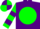 Purple, green ball, purple hoops on sleeves, purple and green quartered cap