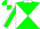 Green and white diagonal quarters, white collar, green sleeves, white seams, green and white quartered cap