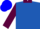 Royal blue, maroon collar, maroon armlet on sleeves, blue cap