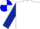White, light blue and dark blue diablo  sleeves, white and blue quartered cap