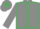 Grey, emerald green seams, emerald green star on cap