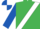emerald green, white sash, royal blue sleeves, royal blue and white quartered cap