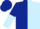 Dark blue and light blue halves