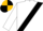 White, black sash, gold and black quartered cap