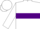 White with purple hoop, rrr emblem on white sleeves, matching cap
