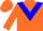orange,  blue chevron, orange sleeves and cap