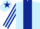 Light blue, dark blue stripe, dark blue and light blue striped sleeves, light blue cap, dark blue star