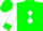 Green, white diamond, green diamonds and cuffs on white sleeves