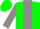 Green, gray stripe with gray yoke,gray cuffs on slvs
