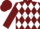 Burgundy and white diamonds, burgundy sleeves, white diamond hoop