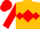 Gold, red diamond, red diamond hoop on sleeves, red cap