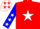 Red body / white star on back/ blue sleeves with white stars