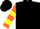 Black, orange & yellow emblem, orange & yellow bars on sleeves