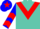 Turquoise blue, red chevron,turquoise blue slvs,red chevrons, turquoise blue cap, red star