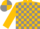 gold and grey checked, gold sleeves, gold and grey quartered cap