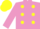 mauve, yellow spots, yellow cap
