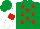 Emerald Green, Red stars, White sleeves, Red armlets, Emerald Green cap