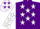 Purple, white stars, white sleeves, white stars on purple band