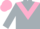 Silver grey, pink chevron, pink cap