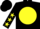 Black, black jr on yellow ball, yellow stars on sleeves, yellow stars on black cap