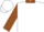 White, brown half moon, brown collar, brown cuffs on sleeves