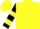 Navy, yellow hoops, yellow bars on sleeves