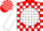 Red, red 'jsr' in white ball, red and white blocks on sleeves