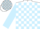 White, light blue blocks, white and light blue sleeves