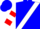 Blue, white sash, white & red hoops on slvs