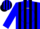 Blue, Black Stripes, White Circle, Blue And Black Striped Cap